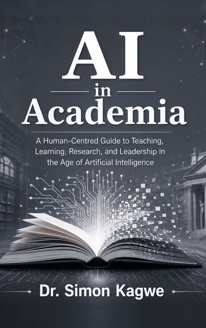 AI in Academia — book cover by Dr. Simon Kagwe